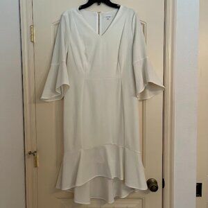 Calvin Klein High-Low Flounce Sheath Dress